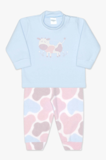 Pijama de soft vaquinha colorida para beb